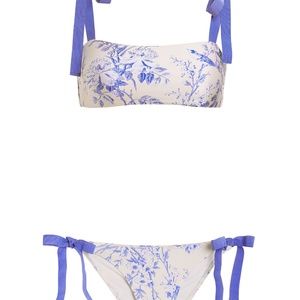 Zimmermann Verity Tie Bikini Top and Bottom - Bluebird - Sz 0 - (bottoms NWT)